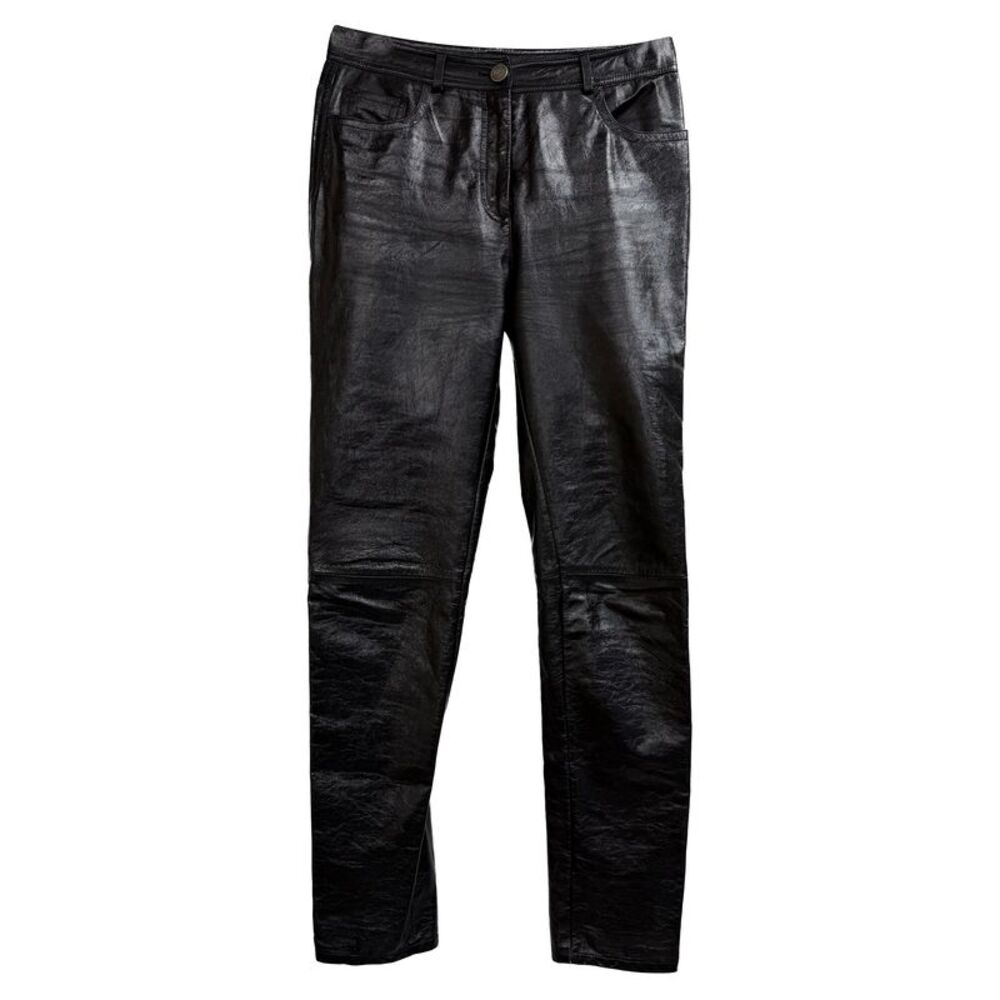 Etro Leather Trousers in Black Viscose
